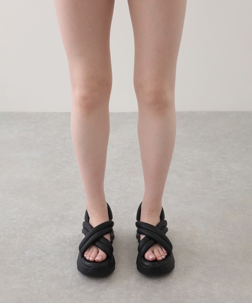 Lace Ladies サンダル クロス ストラップ 厚底 パデット