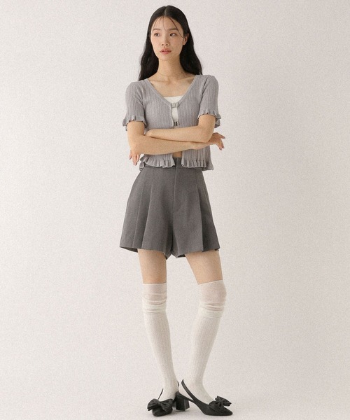 Heather ニット セーター フロントホックラメニット（半袖