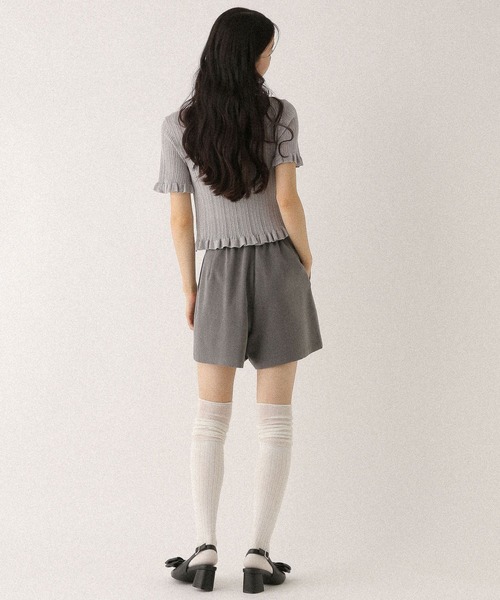 Heather ニット セーター フロントホックラメニット（半袖