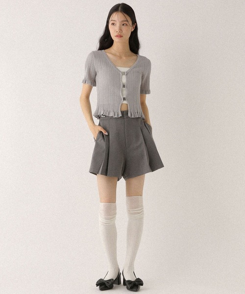 Heather ニット セーター フロントホックラメニット（半袖