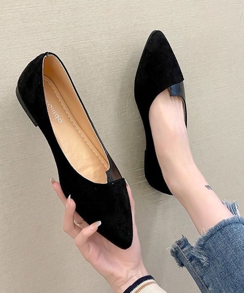 Beststore パンプス ポインテッドトゥ フラットシューズ
