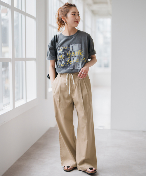 [新品] spick & span コットンレーヨンドロストフレアパンツ Spick & Span｜《WEB限定追加》コットンレーヨンドロストフレア