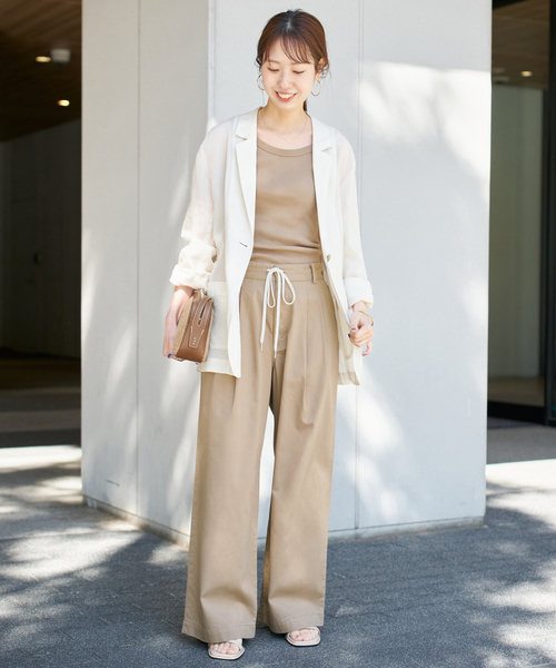 [新品] spick & span コットンレーヨンドロストフレアパンツ Spick & Span｜《WEB限定追加》コットンレーヨンドロストフレア