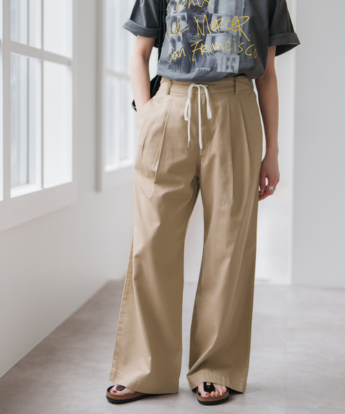 Spick＆Span パンツ 「WEB限定追加」コットンレーヨンドロスト