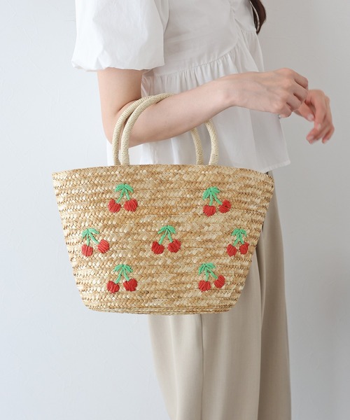 BLUEEAST（ブルーイースト） かごバッグ カゴバッグ フルーツ刺繍かご