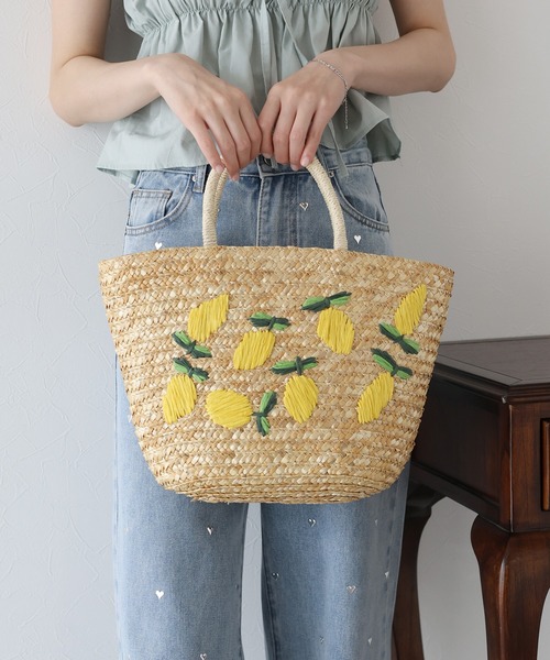 BLUEEAST（ブルーイースト） かごバッグ カゴバッグ フルーツ刺繍かご