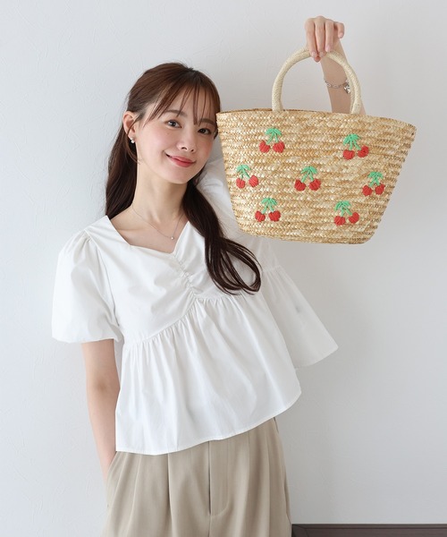 BLUEEAST（ブルーイースト） かごバッグ カゴバッグ フルーツ刺繍かご