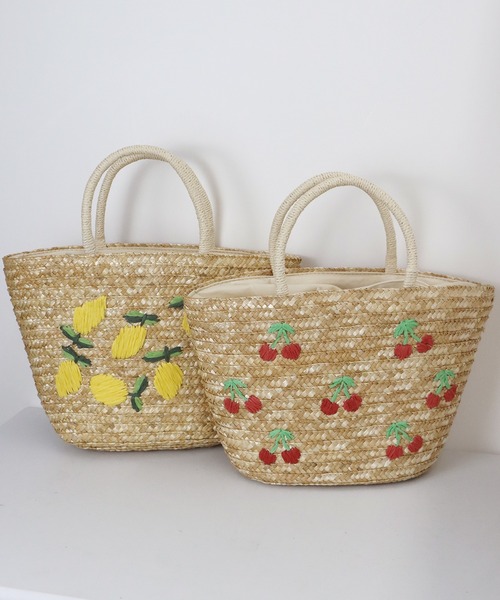 BLUEEAST（ブルーイースト） かごバッグ カゴバッグ フルーツ刺繍かご