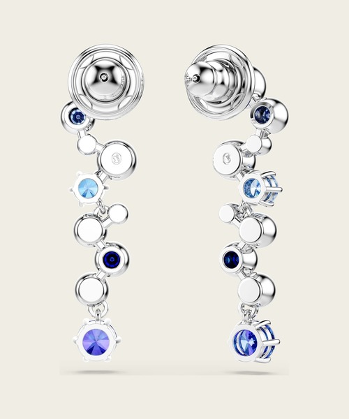 【SWAROVSKI】Constella ブルードロップピアス Constella ドロップピアス, オーバル・カット, ブルー, ロジウム
