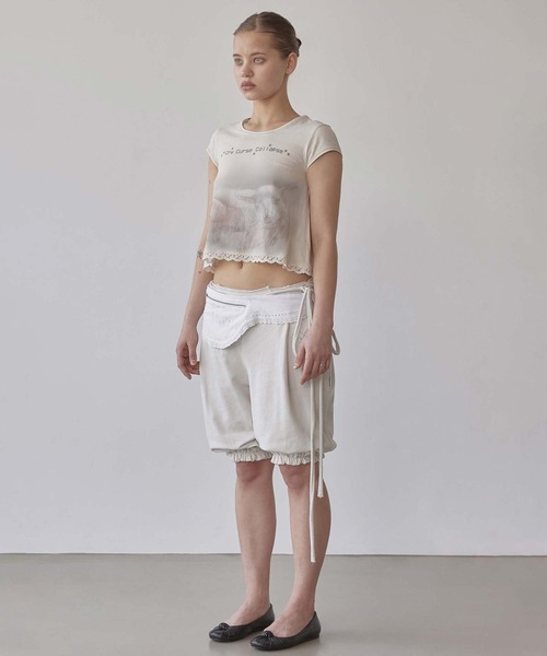 トップス SCULPTOR SCULPTOR（スカルプター） tシャツ Lace Crop Baby Tee レディース