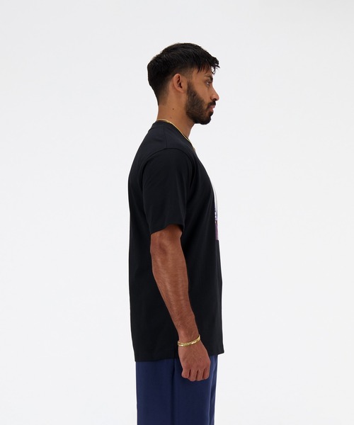「New Balance」 半袖Tシャツ MEDIUM ブラック メンズ