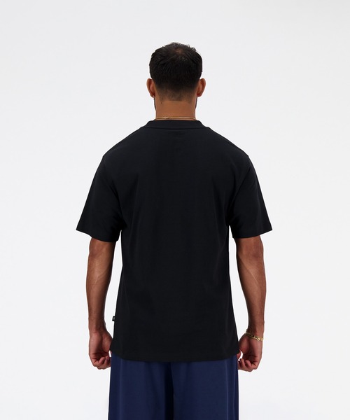 「New Balance」 半袖Tシャツ MEDIUM ブラック メンズ