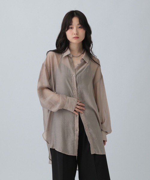 ブラウス シャツ シアーシャツチュニック　571461 レディース