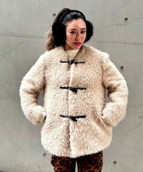 ダッフルコート コート ipugo ファーダッフルコート レディース