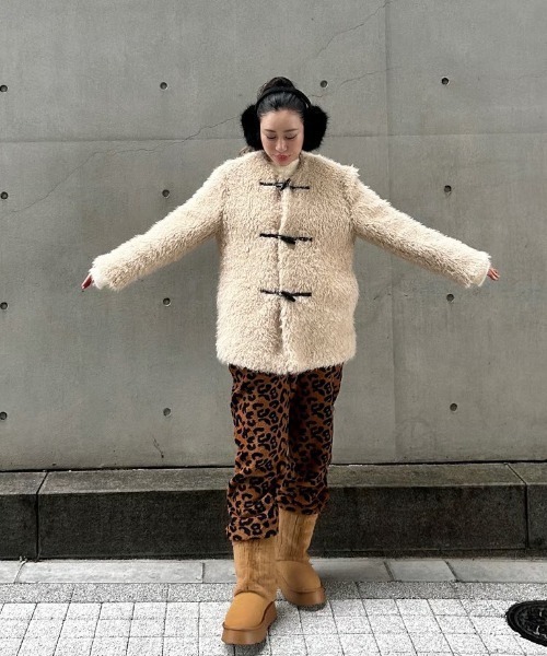 ダッフルコート コート ipugo ファーダッフルコート レディース_11