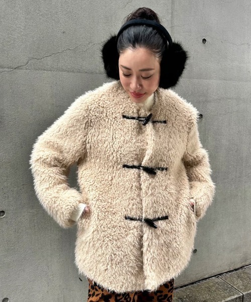 ダッフルコート コート ipugo ファーダッフルコート レディース_9