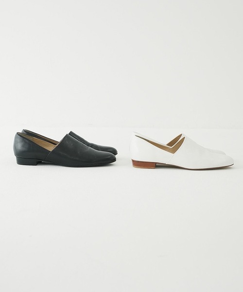 CLANE（クラネ） パンプス SIDE CUT STACKED HEEL FLAT SHOES