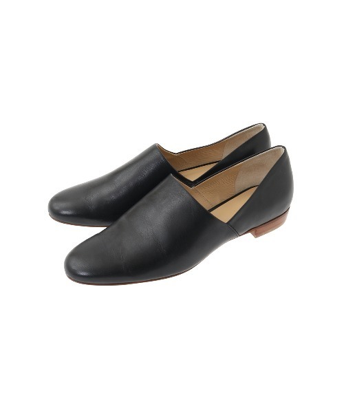 美品❣️ CLANE クラネ パンプス レザー ローヒール 黒 38 CLANE（クラネ） パンプス SIDE CUT STACKED HEEL FLAT SHOES