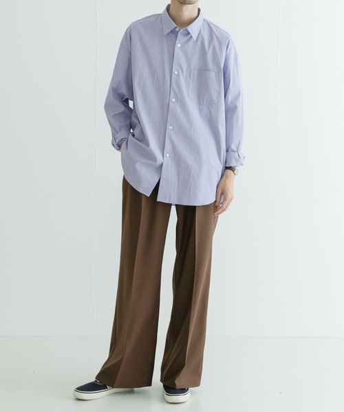 「THOMAS MASON」 長袖シャツ「URBAN RESEARCHコラボ」 X-LARGE ロイヤルブルー メンズ_画像8