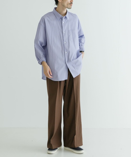「THOMAS MASON」 長袖シャツ「URBAN RESEARCHコラボ」 X-LARGE ロイヤルブルー メンズ_画像9