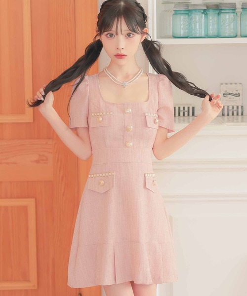 Tika（ティカ） ワンピース 韓国ファッション ワンピース スクエア