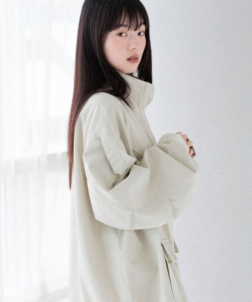 Heather（ヘザー） ブルゾン アウター カーゴポケットミドルブルゾン