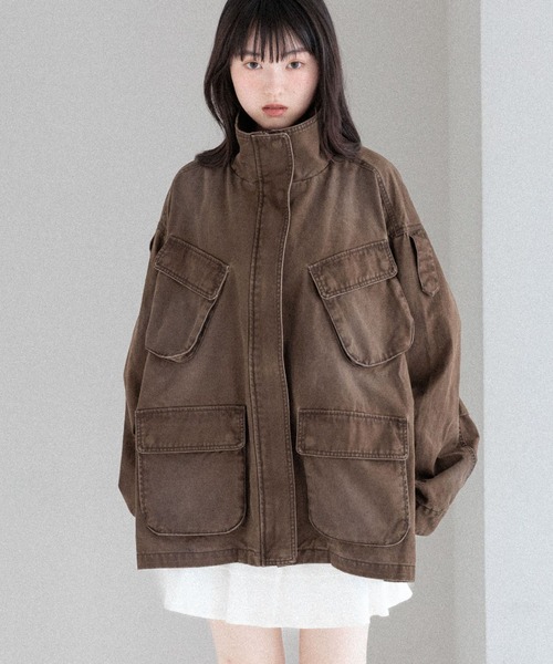 Heather（ヘザー） ブルゾン アウター カーゴポケットミドルブルゾン