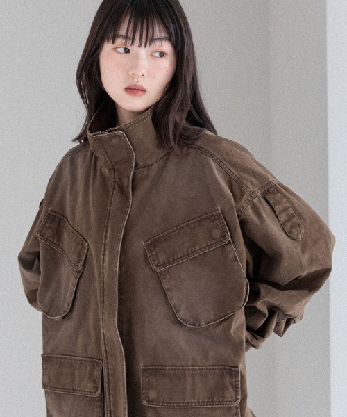 Heather（ヘザー） ブルゾン アウター カーゴポケットミドルブルゾン