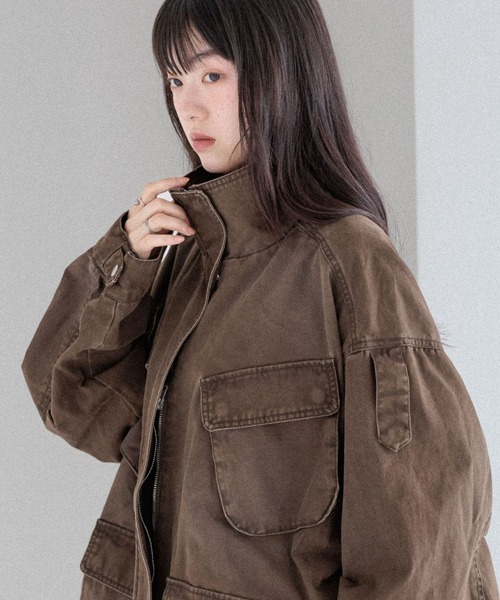 Heather（ヘザー） ブルゾン アウター カーゴポケットミドルブルゾン