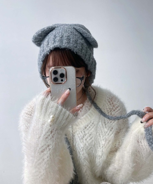 AS KNOW AS（アズノゥアズ） ニット帽 ニットキャップ くま耳