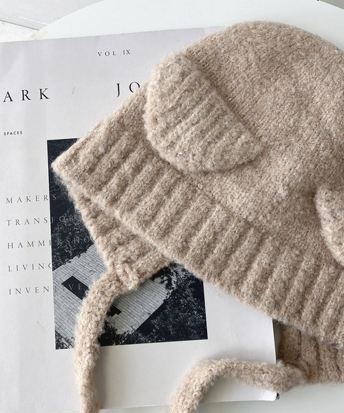 AS KNOW AS（アズノゥアズ） ニット帽 ニットキャップ くま耳