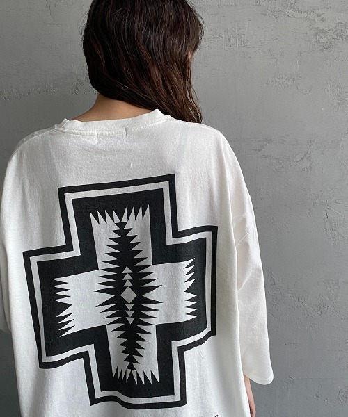 「PENDLETON」 7分袖カットソー M ホワイト レディース