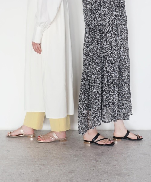 「MODE KAORI」 フラットサンダル L ブラック レディースの画像7