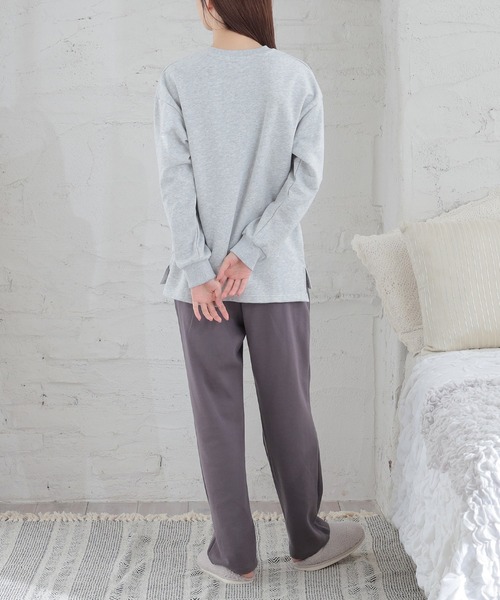 はなパジャマセット 温度調整]ワンポイントロゴ刺繍前開きパジャマ: ルームウェア(部屋着