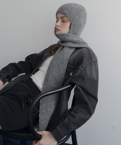 Mili affinity 耳当て イヤーマフ ロングイヤーフラップニットキャップ