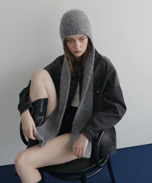 Mili affinity 耳当て イヤーマフ ロングイヤーフラップニットキャップ