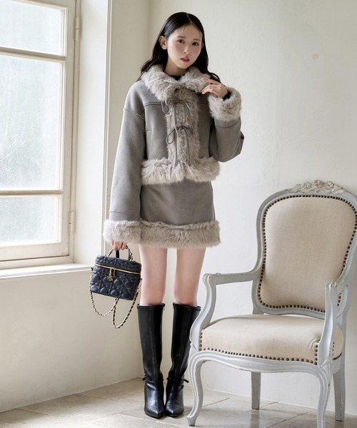 one after another NICE CLAUP ムートンコート ボアコート フェイク