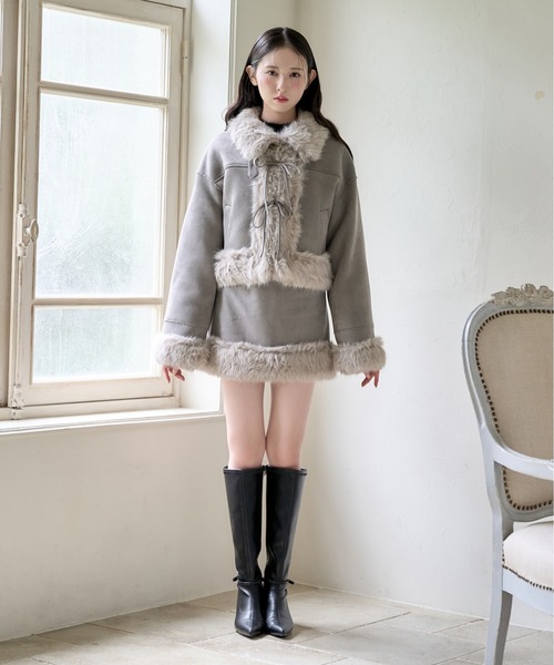 one after another NICE CLAUP ムートンコート ボアコート フェイク