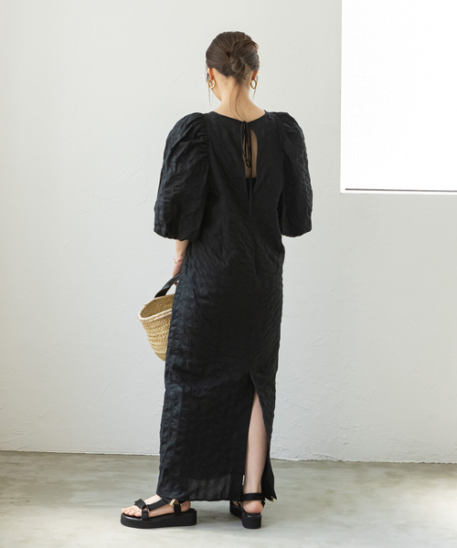 「NOBLE」 半袖ワンピース FREE ブラック レディース_画像2