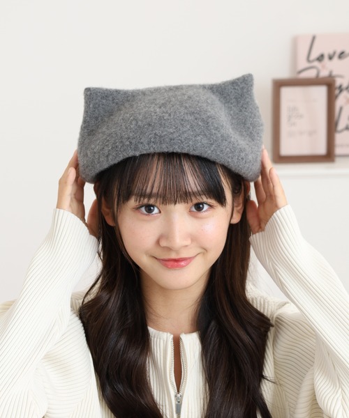 FUNALIVE（ファンアライブ） 帽子 ベレー帽 猫耳ベレー レディース
