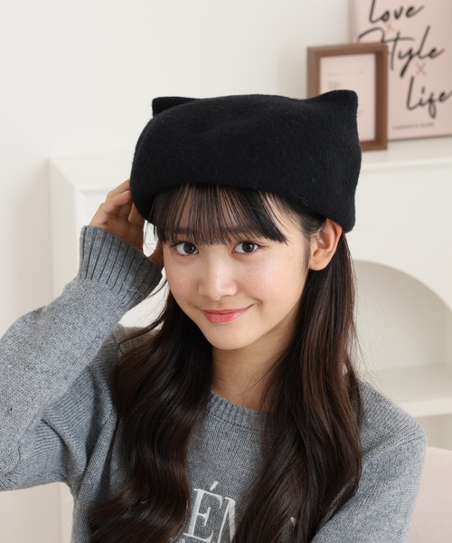 FUNALIVE（ファンアライブ） 帽子 ベレー帽 猫耳ベレー レディース