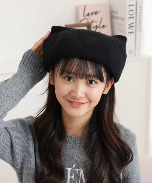FUNALIVE（ファンアライブ） 帽子 ベレー帽 猫耳ベレー レディース