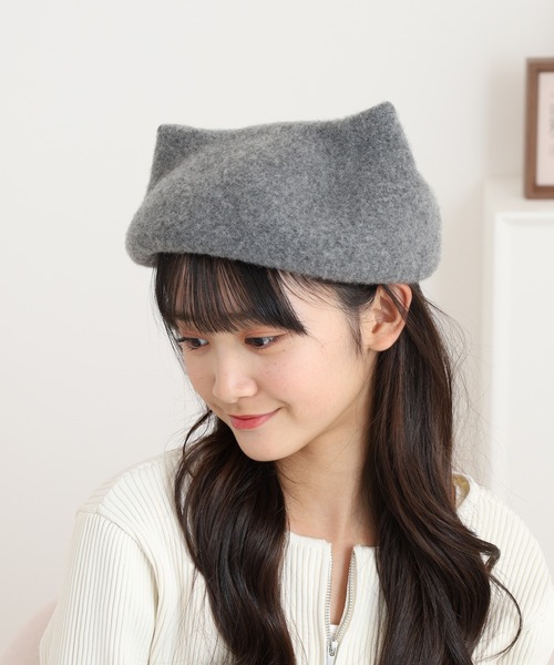 FUNALIVE（ファンアライブ） 帽子 ベレー帽 猫耳ベレー レディース