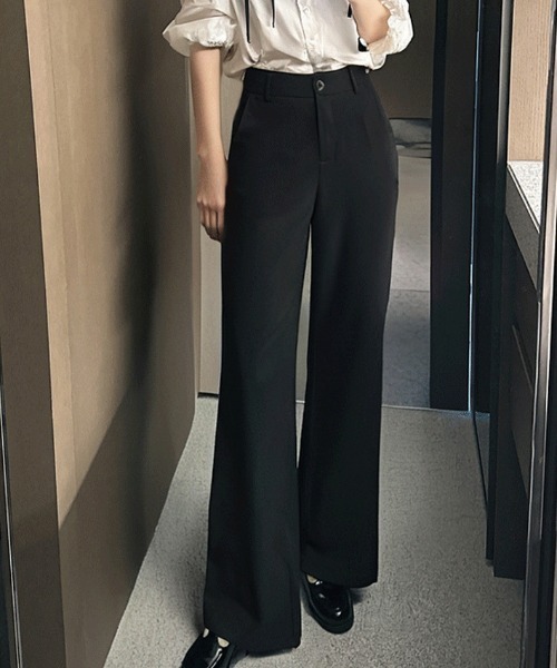 a lot of love スラックス パンツ スリムシルエット フレアパンツ