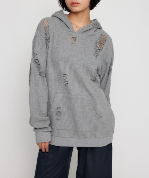 LAGUA GEM（ラグアジェム） パーカー OVER CRASH HOODIE トップス
