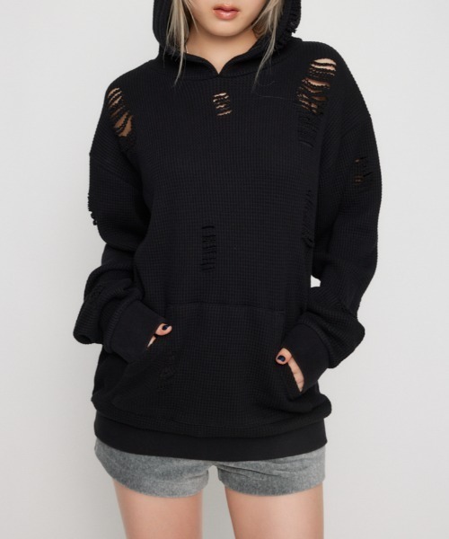 LAGUA GEM（ラグアジェム） パーカー OVER CRASH HOODIE トップス