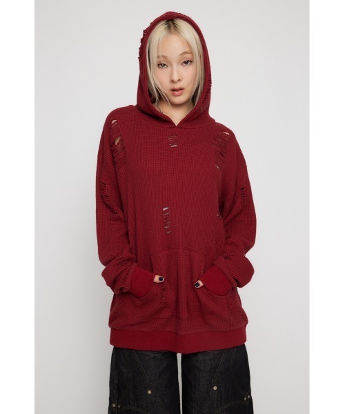 LAGUA GEM（ラグアジェム） パーカー OVER CRASH HOODIE トップス