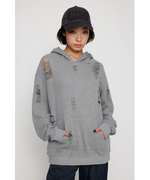 LAGUA GEM（ラグアジェム） パーカー OVER CRASH HOODIE トップス