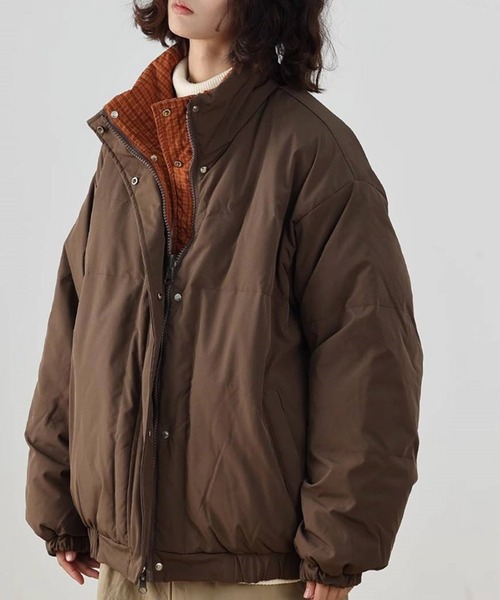 【極美品】Ballsey リバーシブルダウンコート M カーキ HUG.U（ハグユー） ダウンコート ダウンジャケット 暖かく軽い