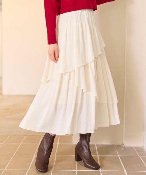 Feroux（フェルゥ） スカート アシンメトリーティアード スカート